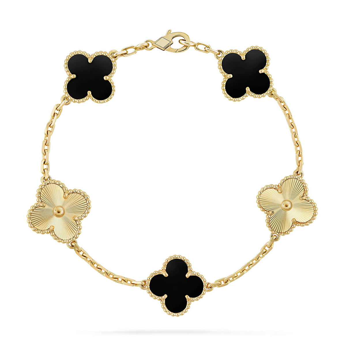 [⭐⭐JeweliWhal] CLOVER 5 MOTIF ONYXS BRACELET COLLECTION
