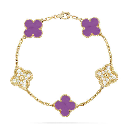 [⭐⭐JeweliWhal] CLOVER 5 MOTIF VIOLET BRACELET COLLECTION
