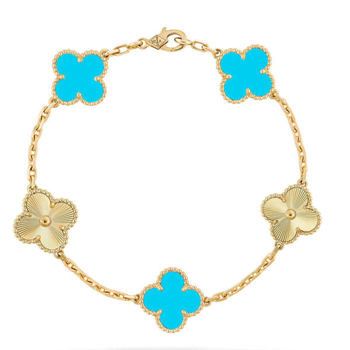 [⭐⭐JeweliWhal] CLOVER 5 MOTIF TURQUOISE BRACELET COLLECTION