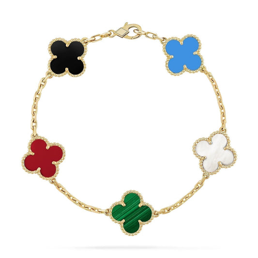 [⭐⭐JeweliWhal]CLOVER 5 MOTIFS MULTICOLOR BRACELET
