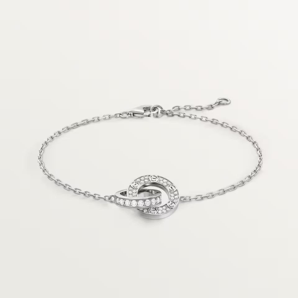 [⭐⭐JeweliWhal]LOVE DOUBLE RING FULL DIAMOND BRACELET
