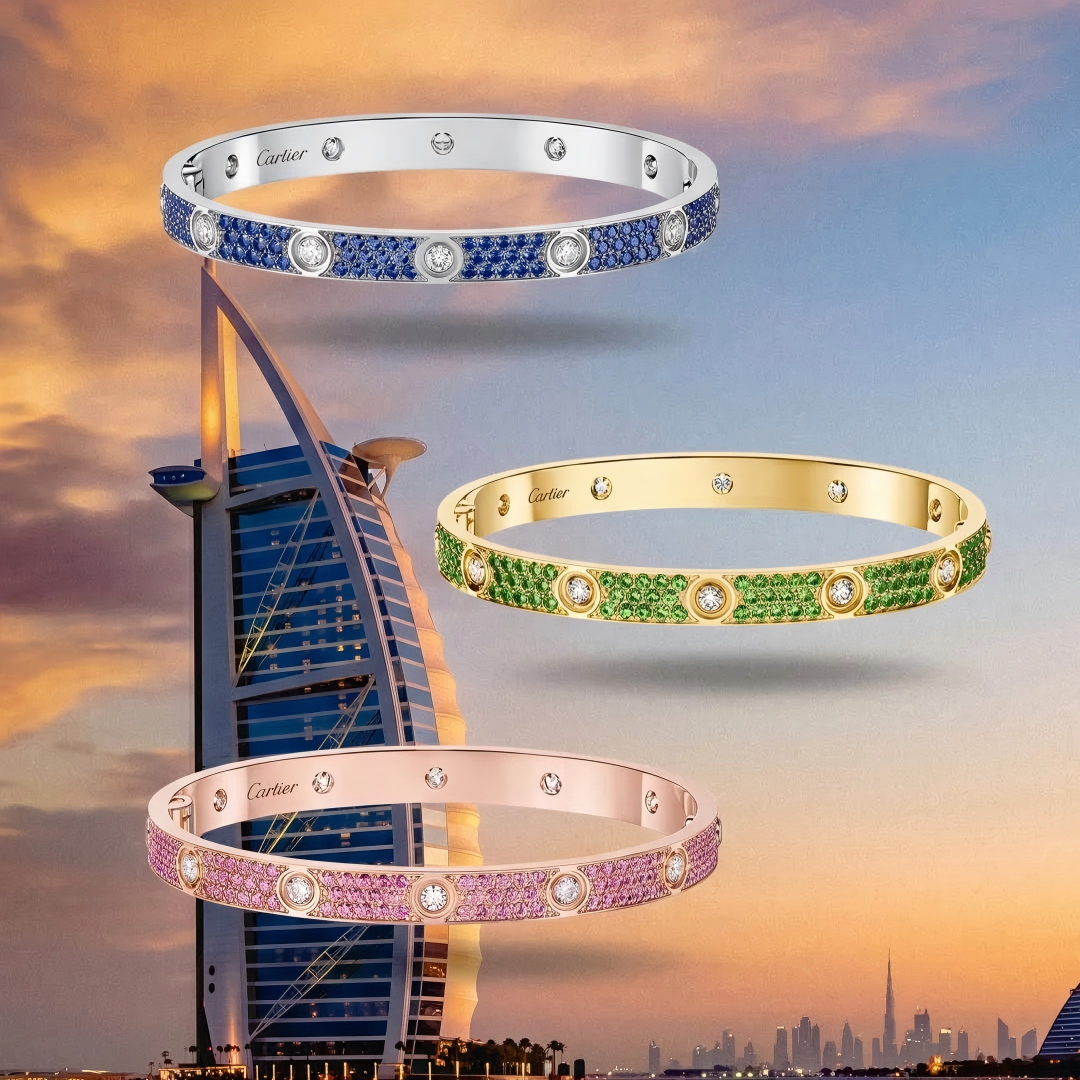 [⭐⭐JeweliWhal]2026 PAVE GEMSTONE LOVE BRACELET 6.1MM 10 DIAMONDS