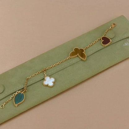 [⭐⭐JeweliWhal]LUCKY SPRING 5 MOTIF GOLD BRACELET