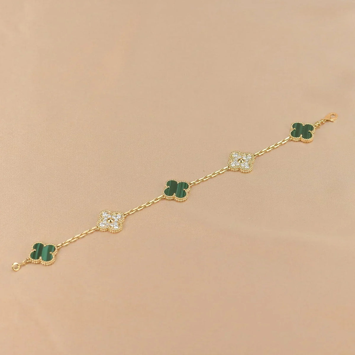 [⭐⭐JeweliWhal] CLOVER 5 MOTIF MALACHITE BRACELET COLLECTION