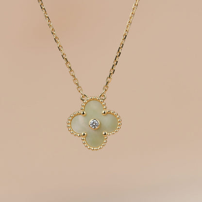 [⭐⭐JeweliWhal]CLOVER 15MM DIAMOND GOLD MOTHER OF PEARL NECKLACE