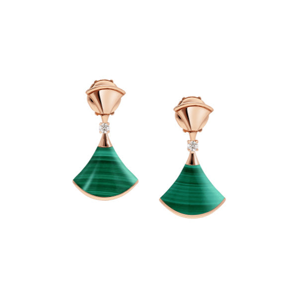 [⭐⭐JeweliWhal]DREAM MALACHITE PINK GOLD EARRINGS