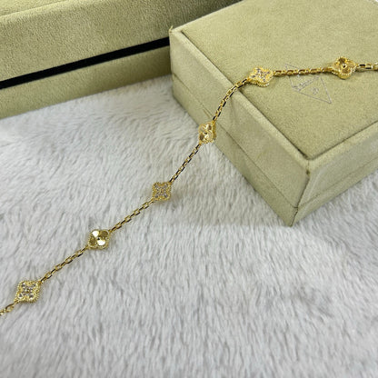 [⭐⭐JeweliWhal]クローバー6モチーフ ダイヤモンド レーザーブレスレット