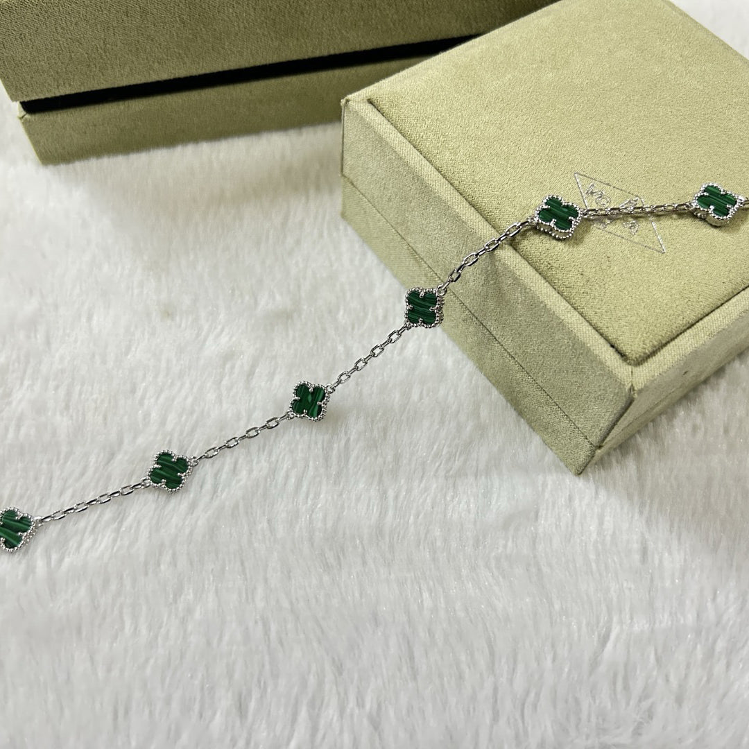 [⭐⭐JeweliWhal]CLOVER 6 MOTIF MALACHITE BRACELET