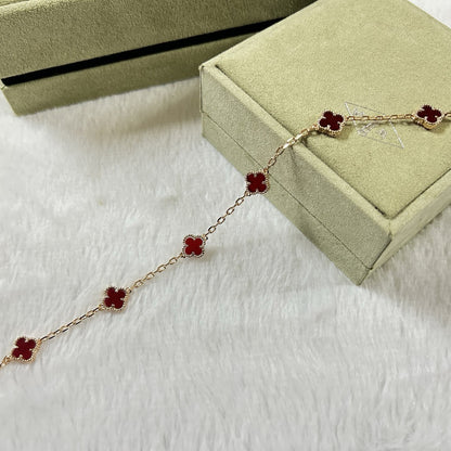 [⭐⭐JeweliWhal]CLOVER 6 MOTIF RED AGATE BRACELET