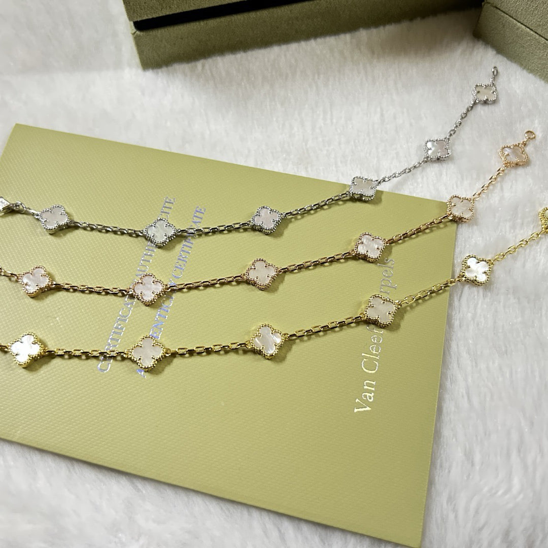 [⭐⭐JeweliWhal]CLOVER 6 MOTIF WHITE MOP BRACELET