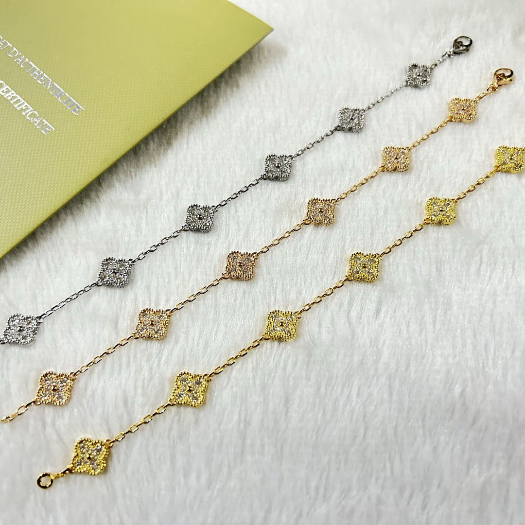 [⭐⭐JeweliWhal]CLOVER 6 MOTIF DIAMOND BRACELET
