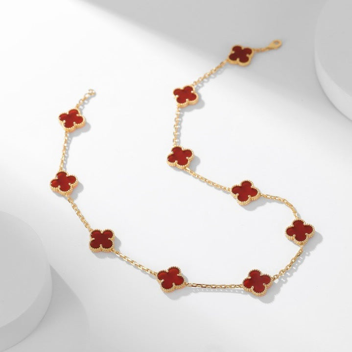 {
  "⭐⭐JeweliWhal]CLOVER 10 MOTIFS CARNELIAN NECKLACE": "⭐⭐JeweliWhal]クローバー 10モチーフ カーネリアン ネックレス"
}