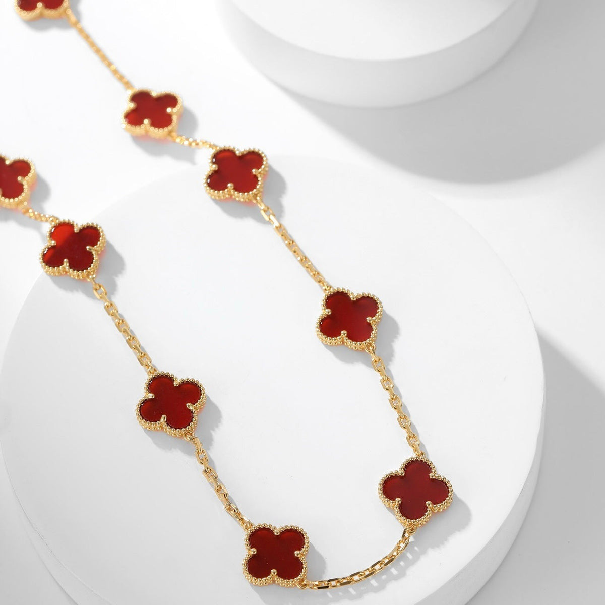 {
  "⭐⭐JeweliWhal]CLOVER 10 MOTIFS CARNELIAN NECKLACE": "⭐⭐JeweliWhal]クローバー 10モチーフ カーネリアン ネックレス"
}