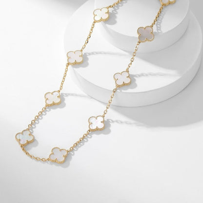 [⭐⭐JeweliWhal]CLOVER 10 MOTIFS WHITE MOTHER OF PEARL NECKLACE