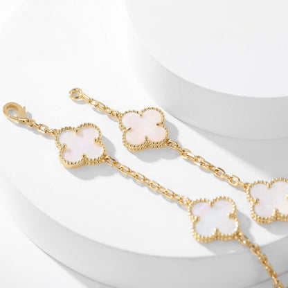 [⭐⭐JeweliWhal]CLOVER 10 MOTIFS WHITE MOTHER OF PEARL NECKLACE