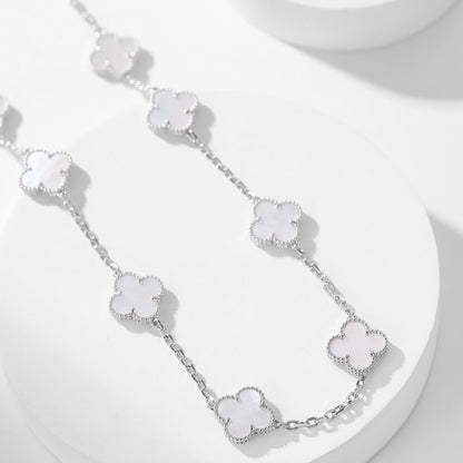 [⭐⭐JeweliWhal]CLOVER 10 MOTIFS WHITE MOTHER OF PEARL NECKLACE