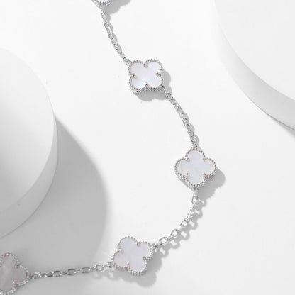 [⭐⭐JeweliWhal]CLOVER 10 MOTIFS WHITE MOTHER OF PEARL NECKLACE