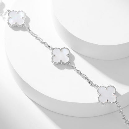 [⭐⭐JeweliWhal]CLOVER 10 MOTIFS WHITE MOTHER OF PEARL NECKLACE