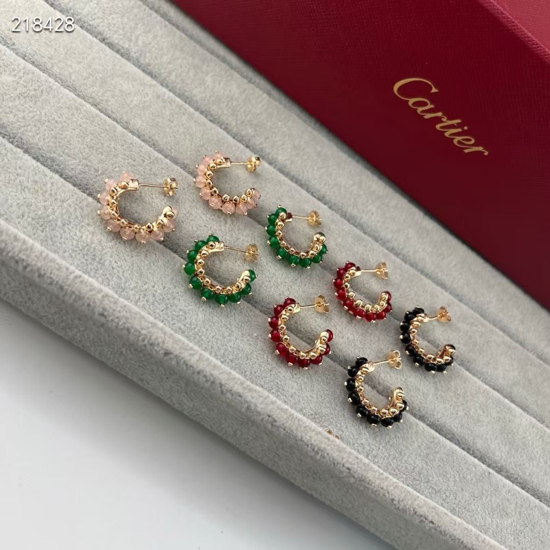[⭐⭐JeweliWhal]NEW COLORED GEMSTONE COLLECTION SMALL HOOP EARRINGS