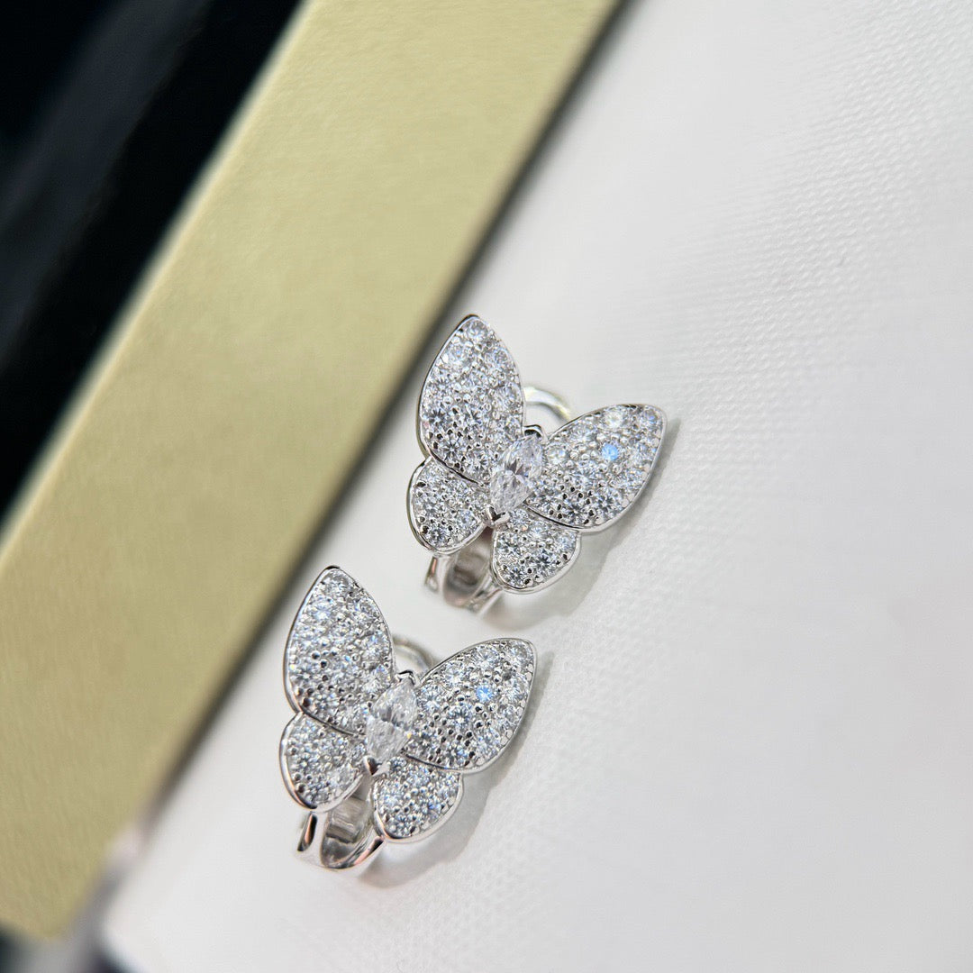 [⭐⭐JeweliWhal]バタフライ・オールダイヤモンド・ピアス