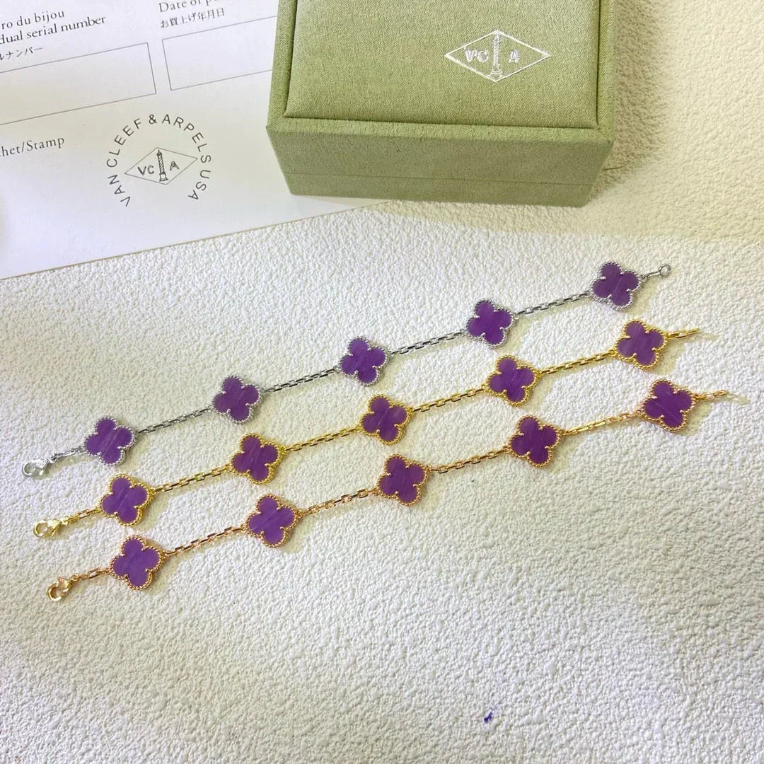 [⭐⭐JeweliWhal] CLOVER 5 MOTIF VIOLET BRACELET COLLECTION