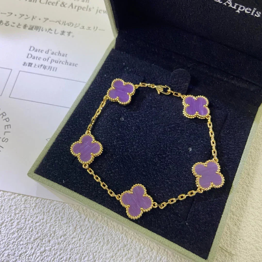 [⭐⭐JeweliWhal] CLOVER 5 MOTIF VIOLET BRACELET COLLECTION