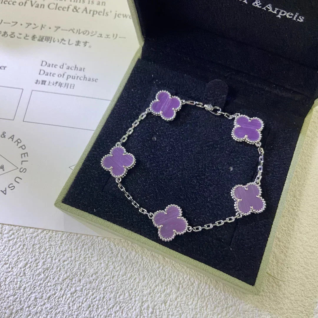 [⭐⭐JeweliWhal] CLOVER 5 MOTIF VIOLET BRACELET COLLECTION