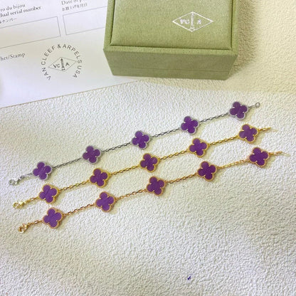 [⭐⭐JeweliWhal] CLOVER 5 MOTIF VIOLET BRACELET COLLECTION