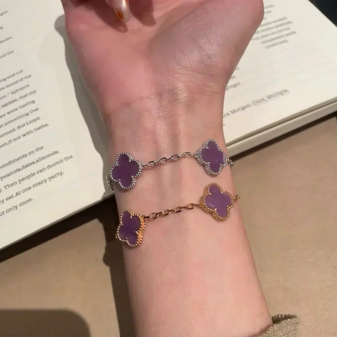 [⭐⭐JeweliWhal] CLOVER 5 MOTIF VIOLET BRACELET COLLECTION