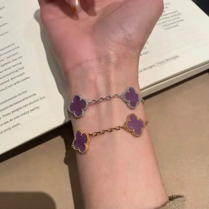 [⭐⭐JeweliWhal] CLOVER 5 MOTIF VIOLET BRACELET COLLECTION