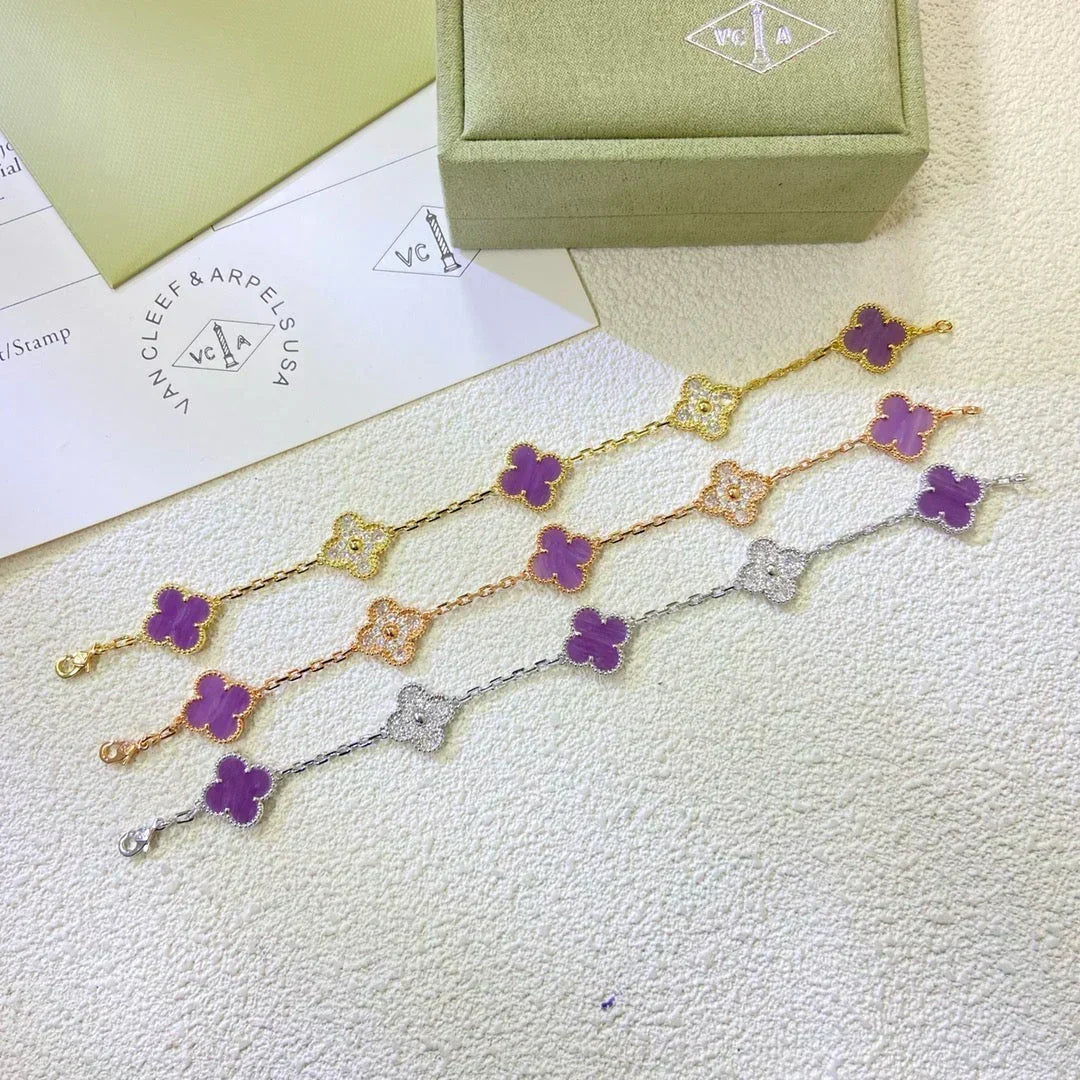 [⭐⭐JeweliWhal] CLOVER 5 MOTIF VIOLET BRACELET COLLECTION