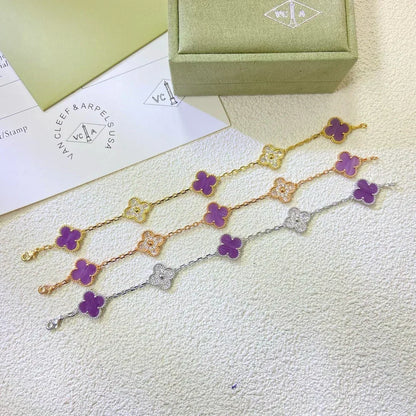 [⭐⭐JeweliWhal] CLOVER 5 MOTIF VIOLET BRACELET COLLECTION