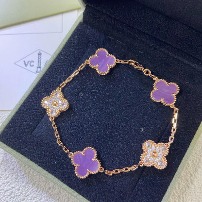 [⭐⭐JeweliWhal] CLOVER 5 MOTIF VIOLET BRACELET COLLECTION