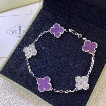 [⭐⭐JeweliWhal] CLOVER 5 MOTIF VIOLET BRACELET COLLECTION