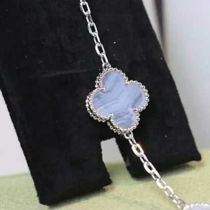 [⭐⭐JeweliWhal] CLOVER 5 MOTIF PURPLE CHALCEDONY BRACELET COLLECTION