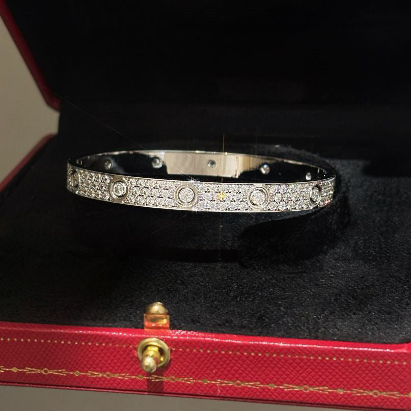 [⭐⭐JeweliWhal]LOVE BRACELET 6.1MM DIAMOND-PAVED 10 BIG DIAMONDS
