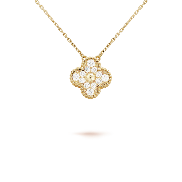 [⭐⭐JeweliWhal]CLOVER 15MM ダイヤモンド シングル フラワー ネックレス