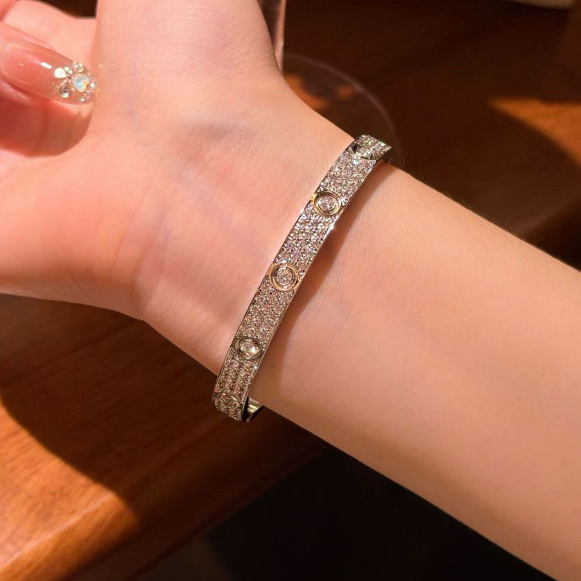 [⭐⭐JeweliWhal]LOVE BRACELET 6.1MM DIAMOND-PAVED 10 BIG DIAMONDS
