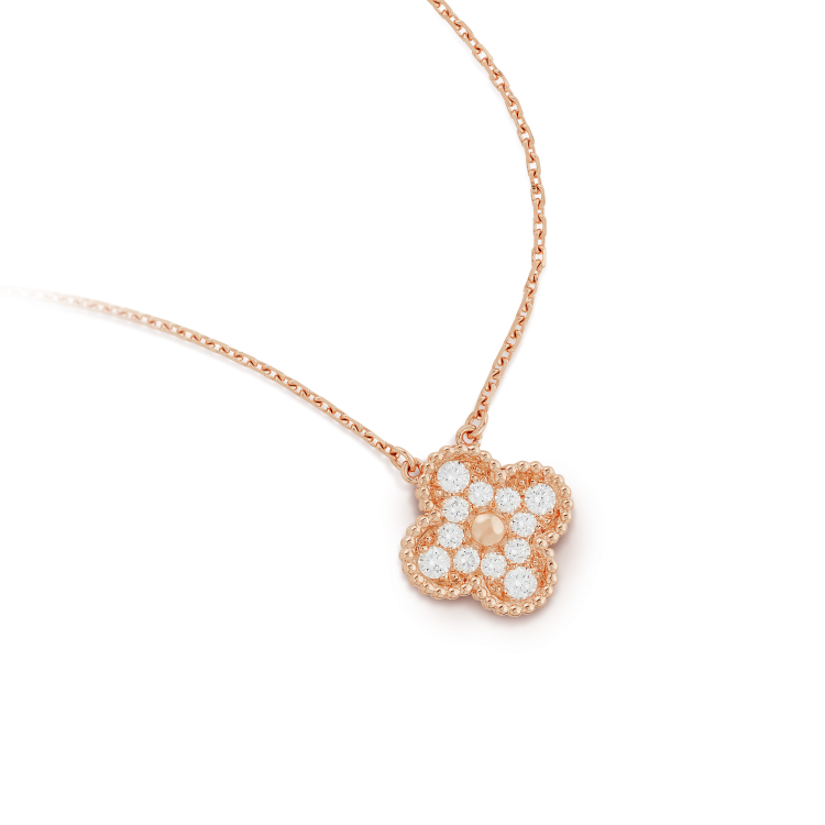 [⭐⭐JeweliWhal]CLOVER 15MM ダイヤモンド シングル フラワー ネックレス