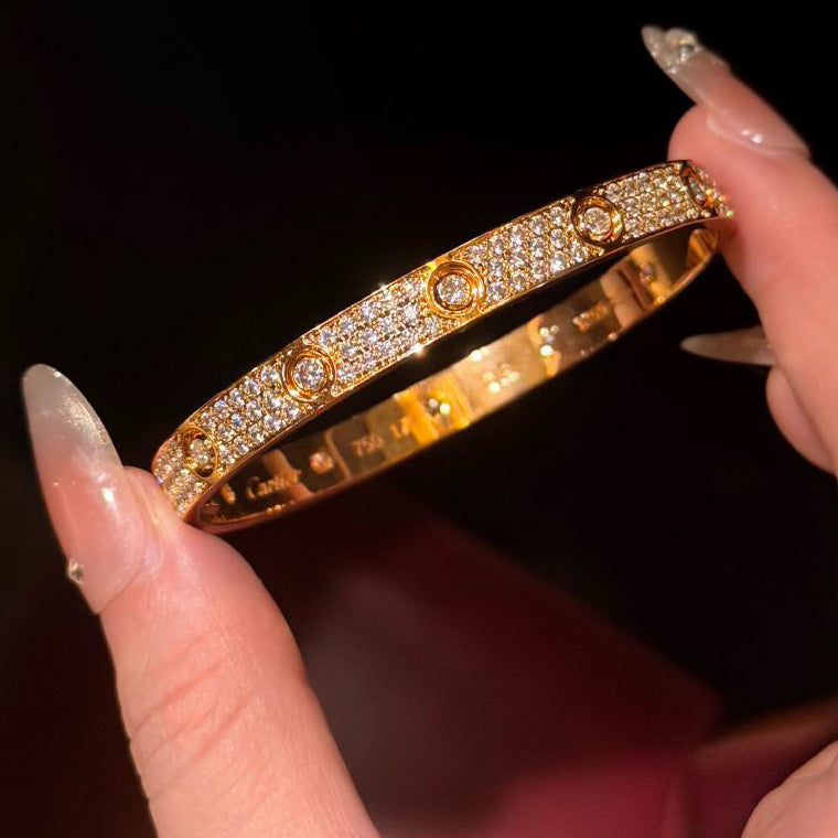 [⭐⭐JeweliWhal]LOVE BRACELET 6.1MM DIAMOND-PAVED 10 BIG DIAMONDS