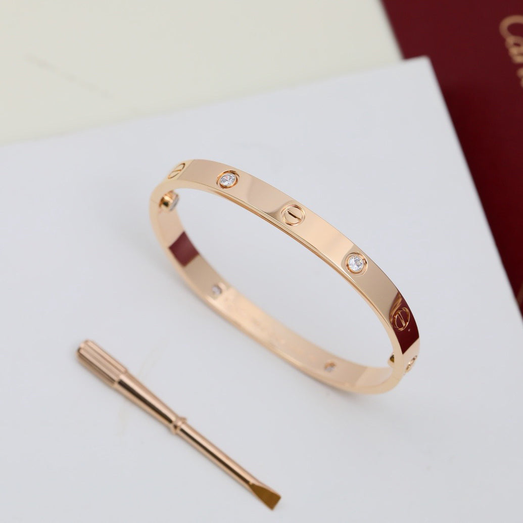 [⭐⭐JeweliWhal]LOVE BRACELET 6.1MM 4 DIAMONDS