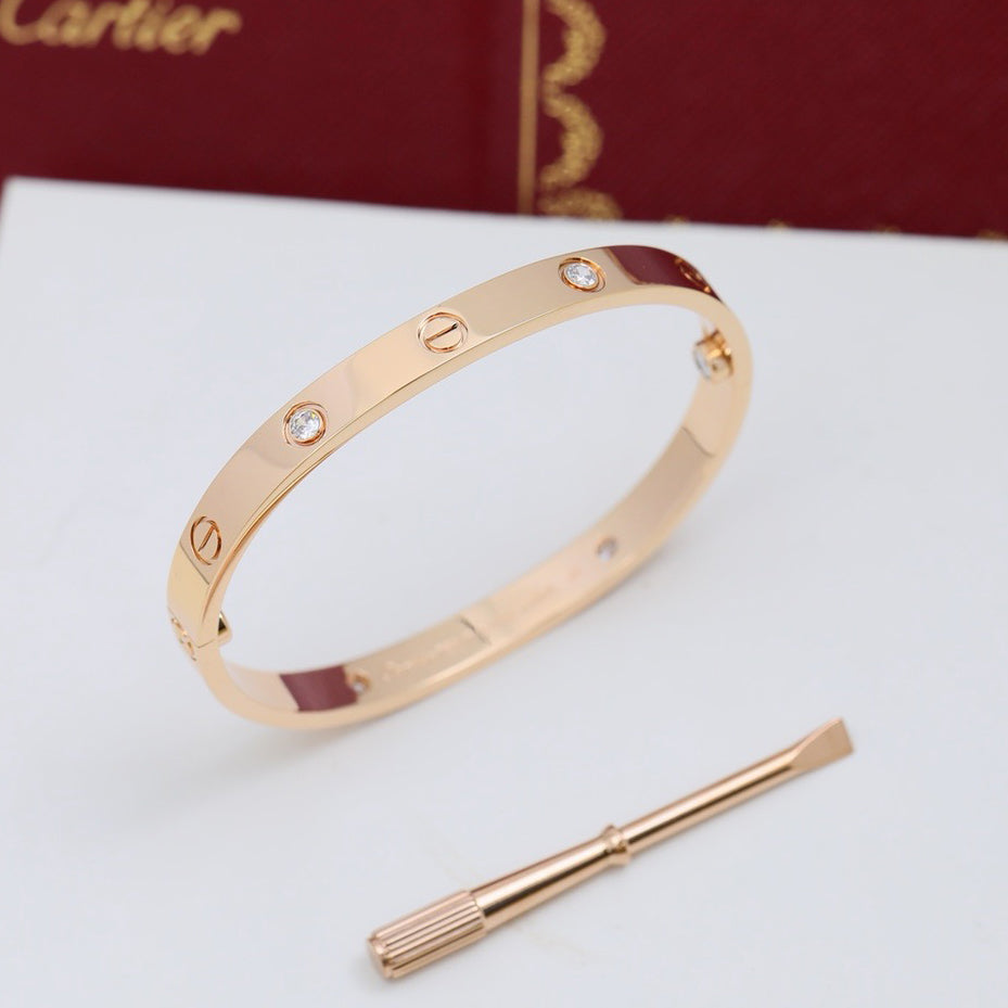 [⭐⭐JeweliWhal]LOVE BRACELET 6.1MM 4 DIAMONDS