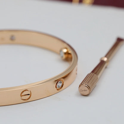 [⭐⭐JeweliWhal]LOVE BRACELET 6.1MM 4 DIAMONDS