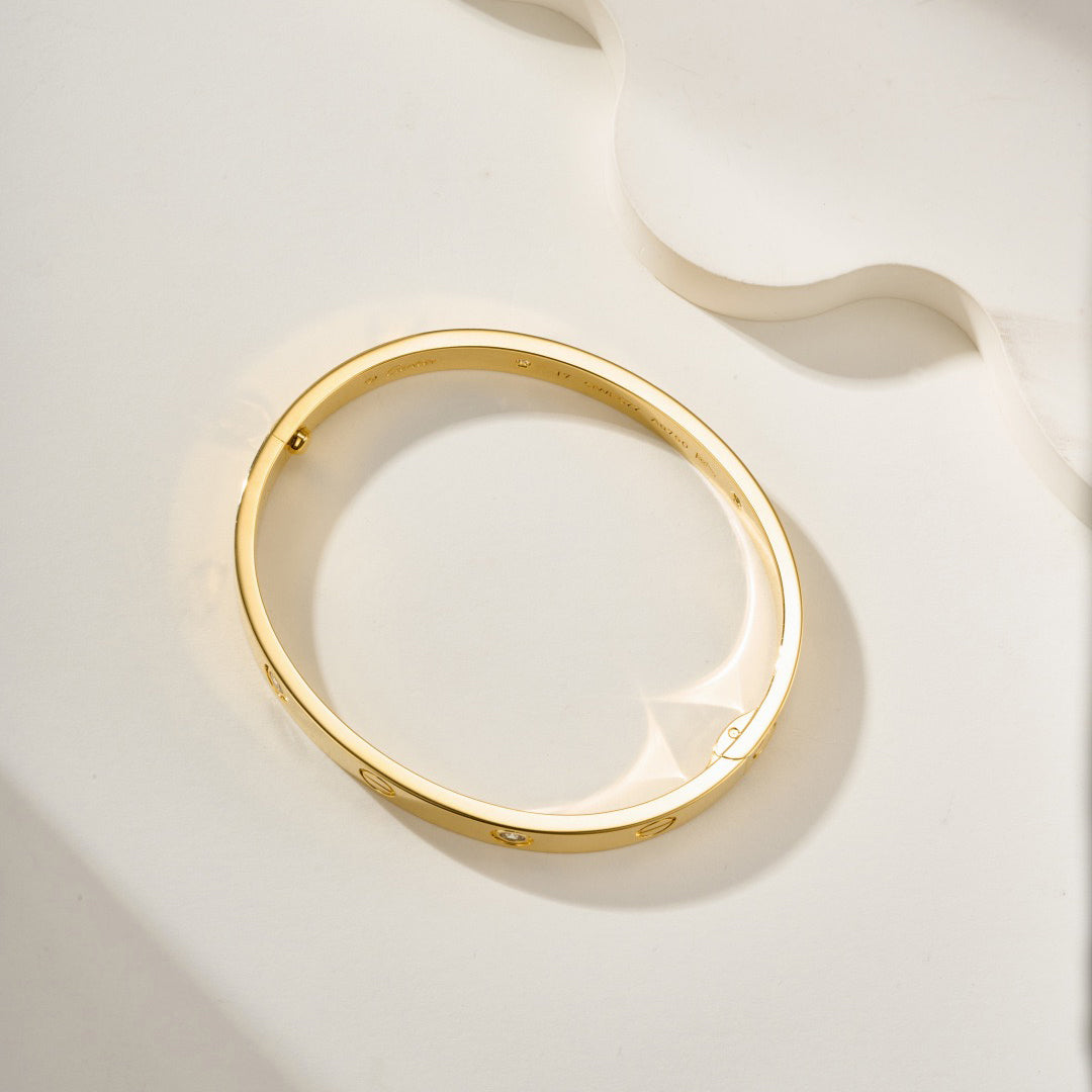 [⭐⭐JeweliWhal]LOVE BRACELET 6.1MM 4 DIAMONDS