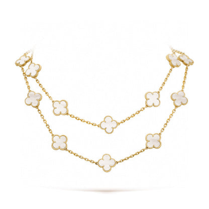 [⭐⭐JeweliWhal]CLOVER 20 MOTIFS WHITE MOP NECKLACE