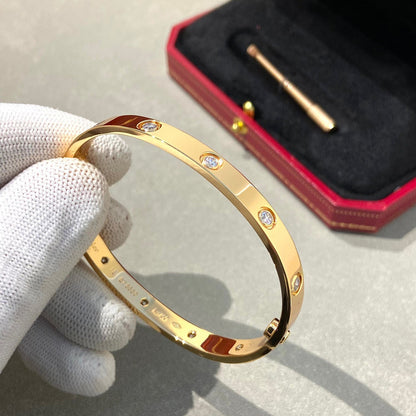 [⭐⭐JeweliWhal]LOVE BRACELET 6.1MM 10 DIAMONDS