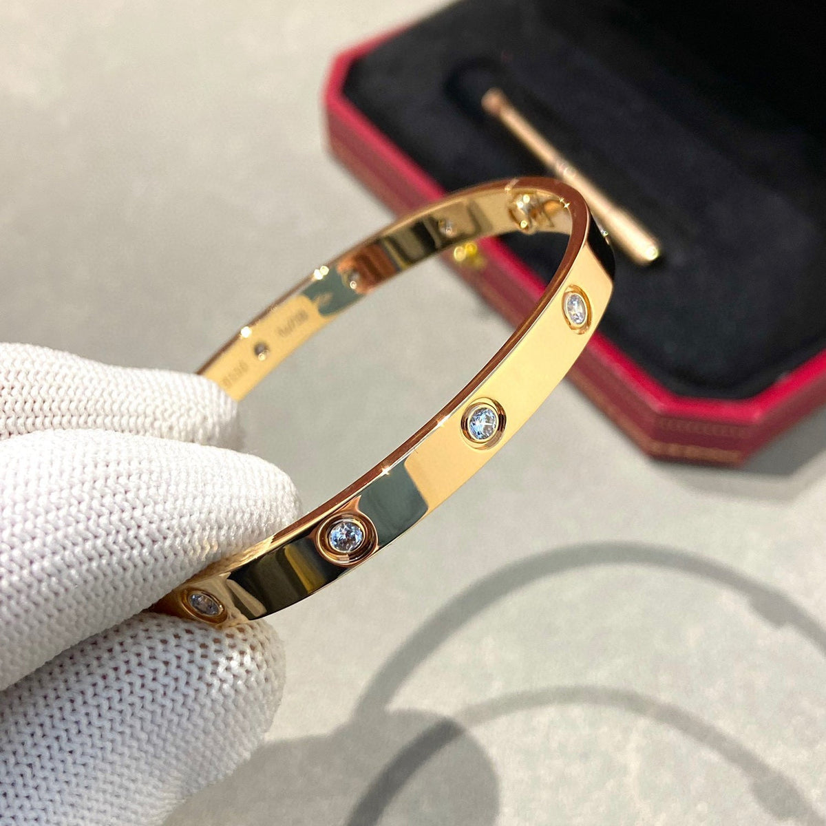 [⭐⭐JeweliWhal]LOVE BRACELET 6.1MM 10 DIAMONDS