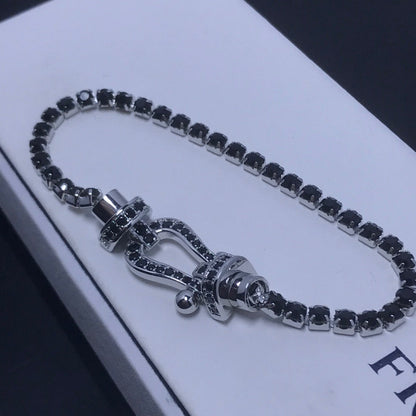 [⭐⭐JeweliWhal]FORCE  LARGE HORSESHOE FULL DIAMOND TENNIS BRACELET