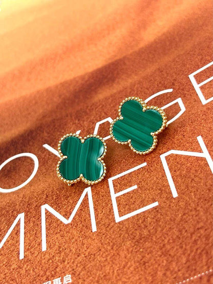 [⭐⭐JeweliWhal] CLOVER LARGE (20mm) 1 MOTIFS GREENER MOP STUD EARRINGS