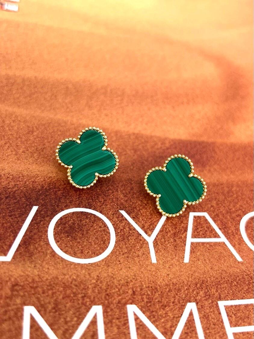 [⭐⭐JeweliWhal] CLOVER LARGE (20mm) 1 MOTIFS GREENER MOP STUD EARRINGS